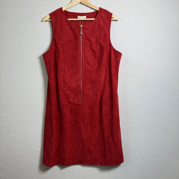 Jade Melody Tam Women's Rust Sleeveless Faux Suede Shift Dress Size XL NEW - Picture 1 of 8